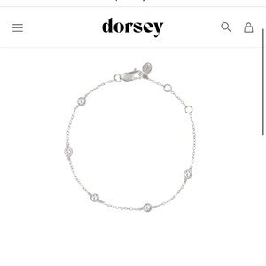 Dorsey Clemence sterling silver lab grown 5 diamond bracelet